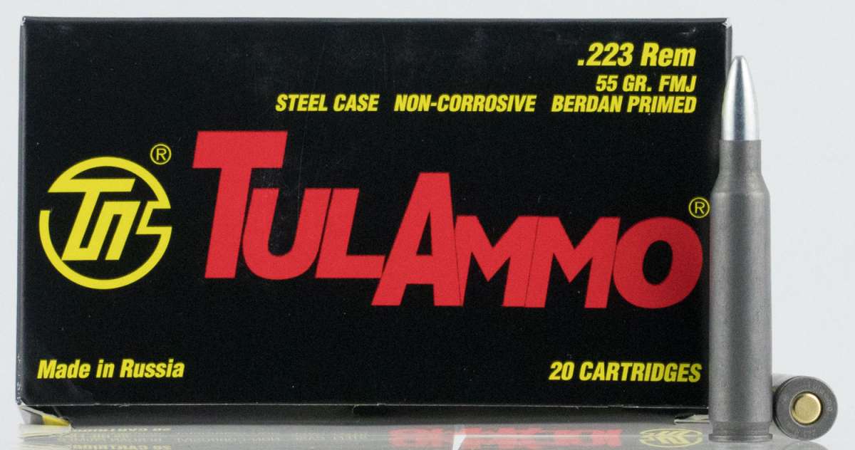 Tulammo TA223550 Rifle 223 Rem 55 gr Full Metal Jacket (FMJ) 1000 Rounds