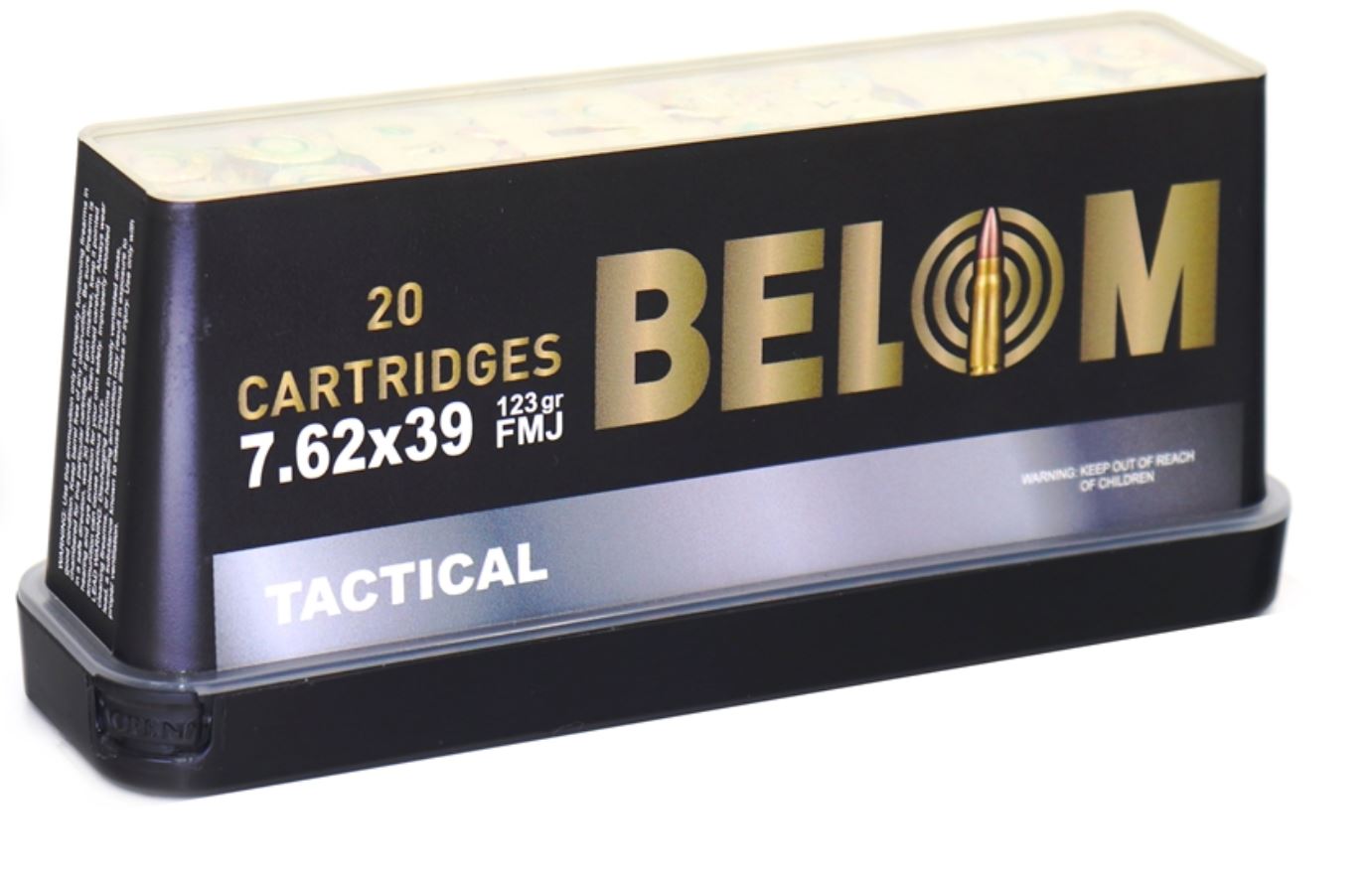 Belom 7.62x39mm 123 Grain Full Metal Jacket Brass Case 20 Rd Box