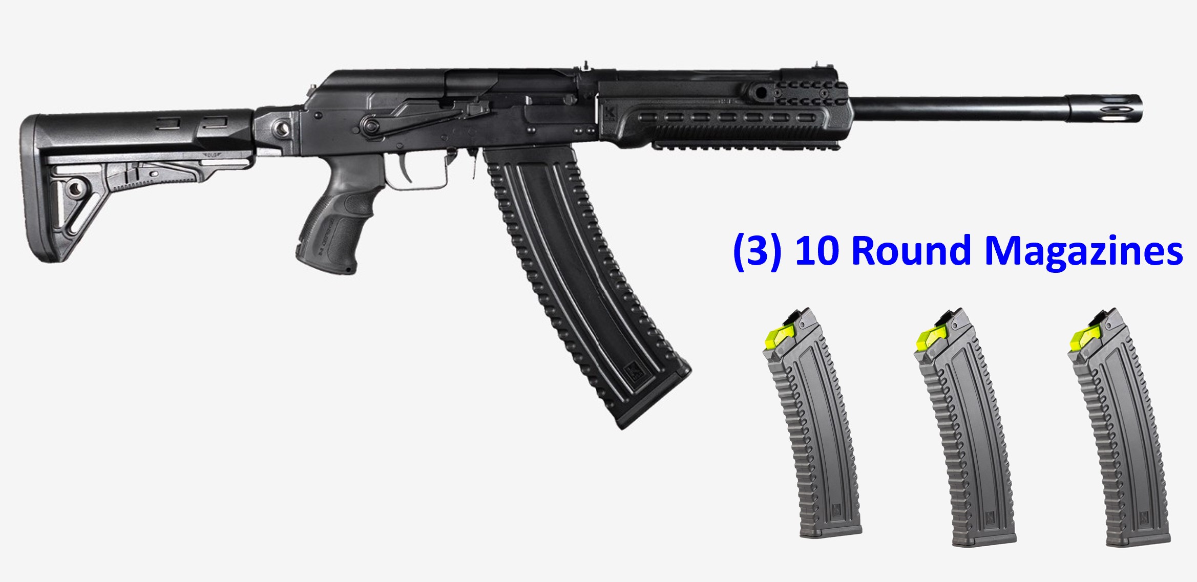 Kalashnikov USA KS12T KS-12T  12 Gauge 3" 18.25" 10+1 Black 6 Position Collapsible Stock + (3)10Rd Mags!