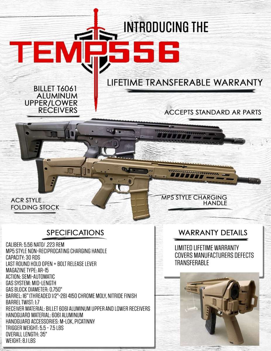 CRU ARMS TEMP556 SPECIFICATIONS - BECOME A DEALER